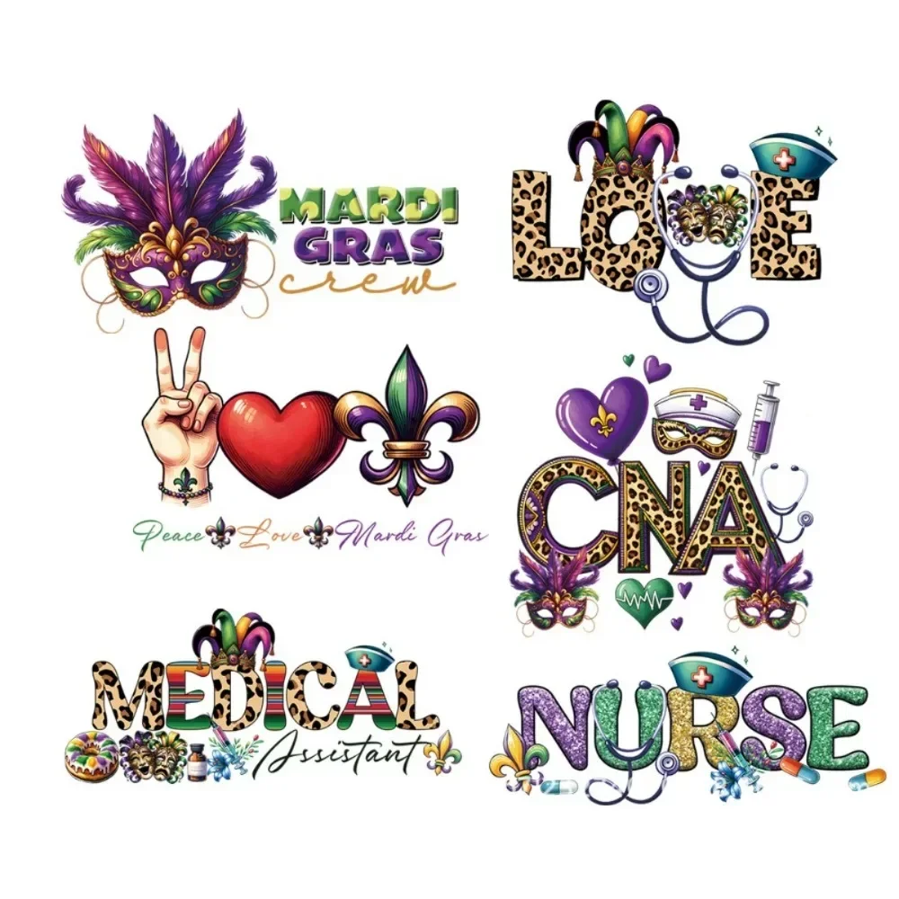 Halloween Iron on Heat Transfer Costume Personalize Applique Washable DIY Ironing Printing Sticker Doctor Nurses Logo Accessorie