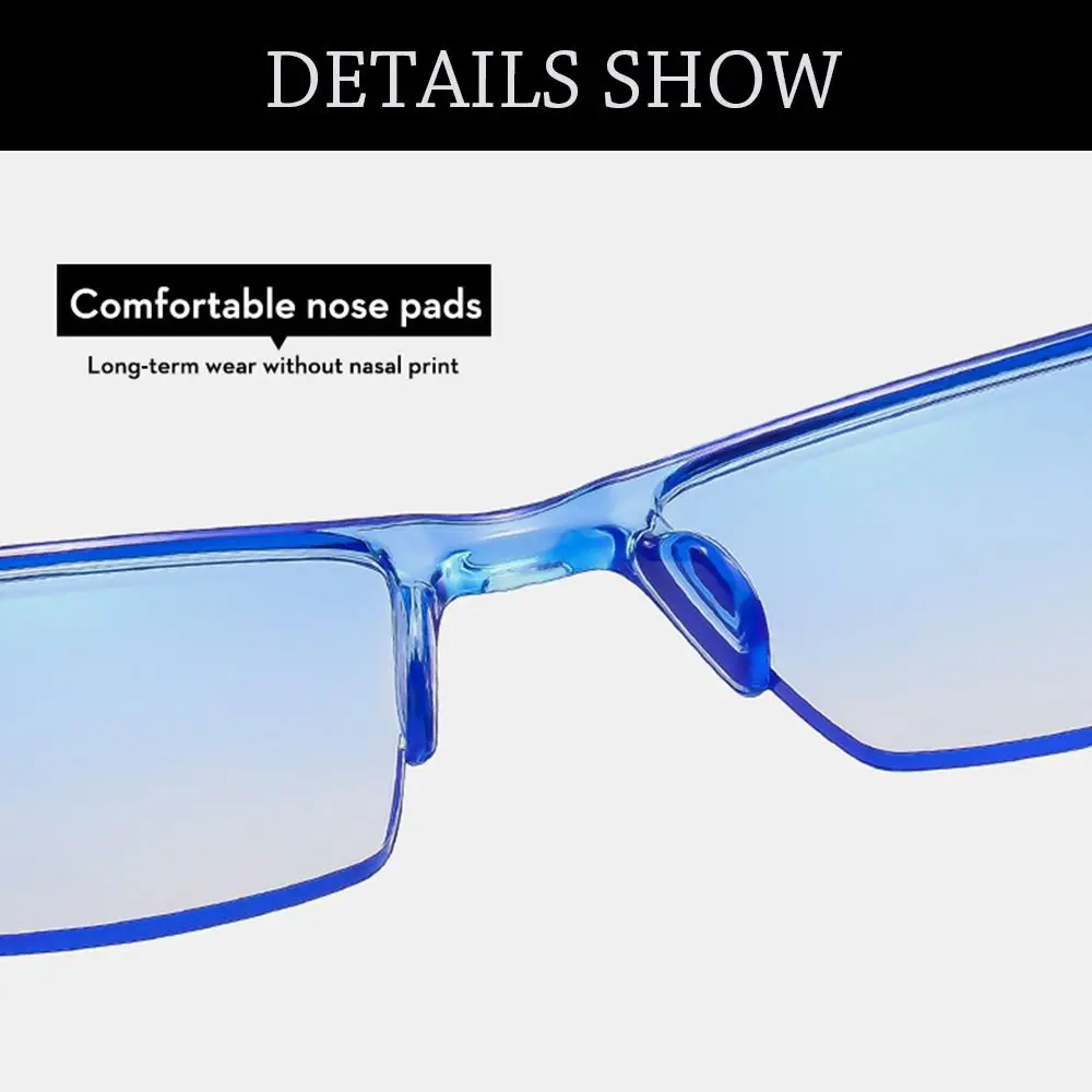 Smart Automatic Zoom Brillen Anti-Blaulicht Lesebrille Männer Frauen Quadrat rahmenlose optische Brille Computer Brillen – Detail 4