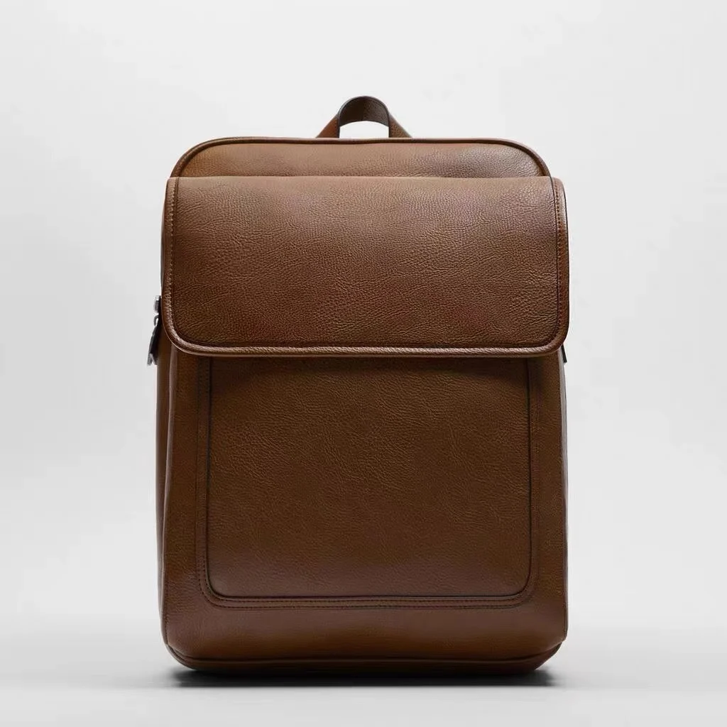 

2025 New Men Backpacks Vintage High Quality Pu Leather Male Korean Student Backpack Boy Business Laptop School Computer Bag