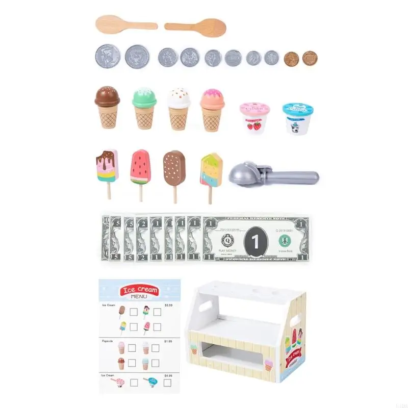 54da Study Wooden Pretend Store Toy for Children Play Play Motor Skill Development