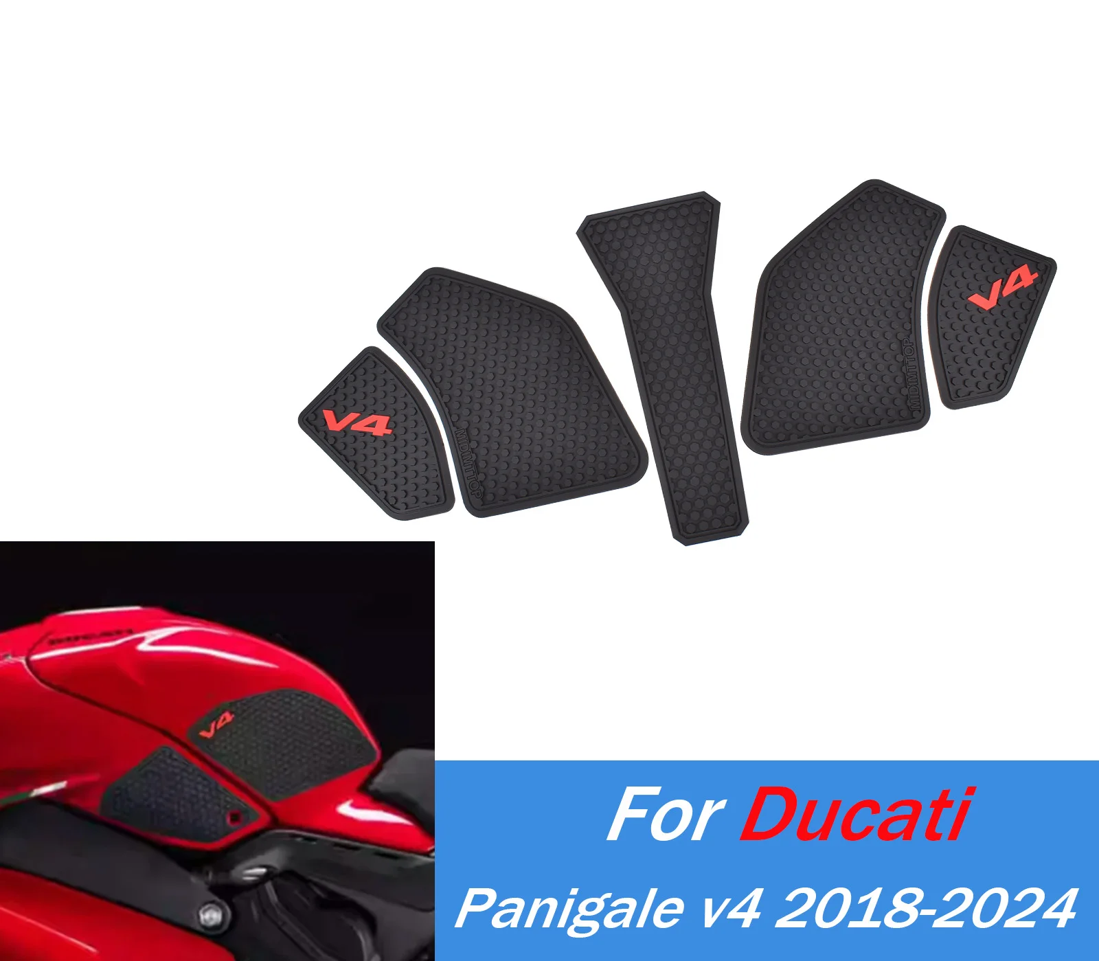 

For Ducati Panigale v4 2018-2024 Anti Slip Fuel Tank Stickers Gas Cap Oil Protect Pad Motorcycle Scratch Rresistant Stickers