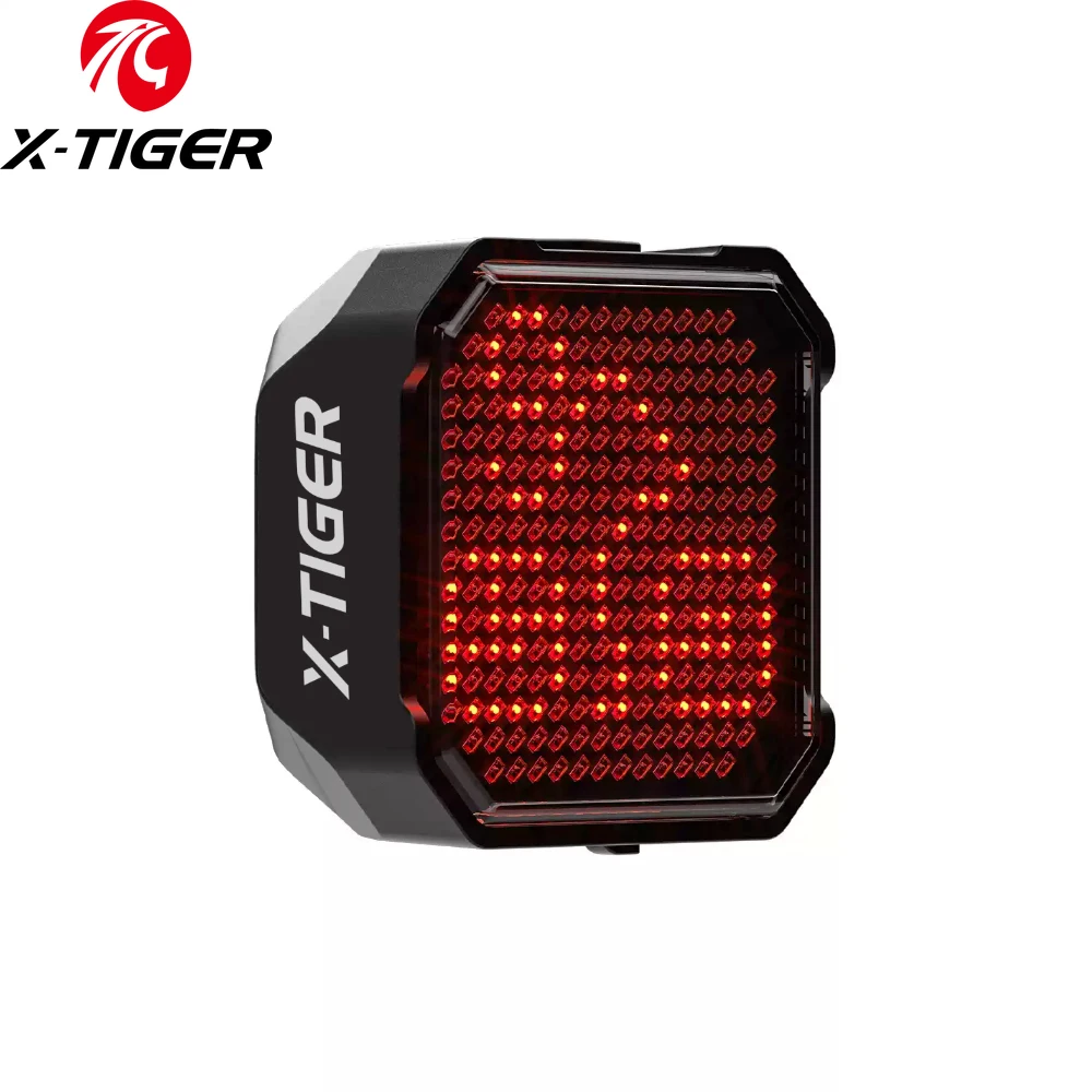 

X-TIGER Bicycle Tail Light Smart Brake Sensor Group Same Frequency Free DIY Expression Pattern Night Riding Tail Light