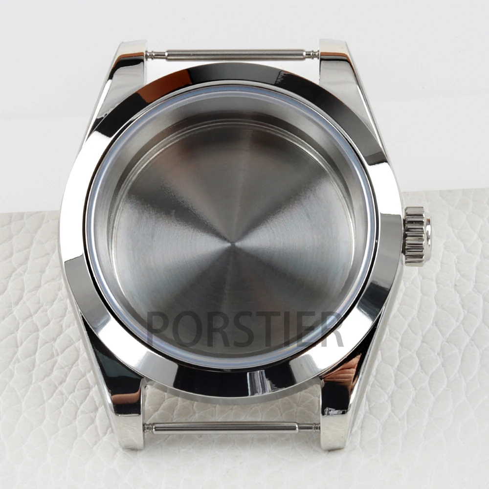 Silver 36/39mm Case Solid 316L Stainless Steel Sapphire Glass Watch Case Waterproof for Datejust NH35 NH36 Movement 28.5mm Dial