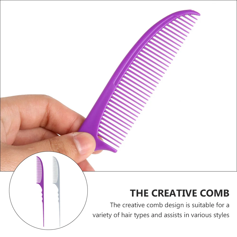 

2Pcs Professional Hairdressing Comb Pintail Carbon Fiber Hair Styling Comb Smooth Teeth for Scalp Safety Salon Haircut