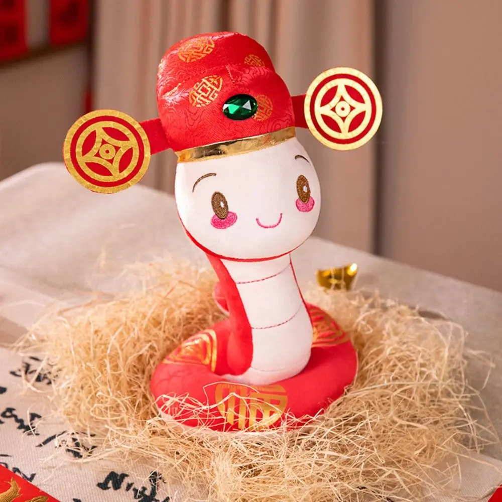 

Happy New Year Snake Year Mascot Doll Good Luck Chinese Style Snake Year Plush Toy Soft PP Cotton Lucky Snake Doll Pendant