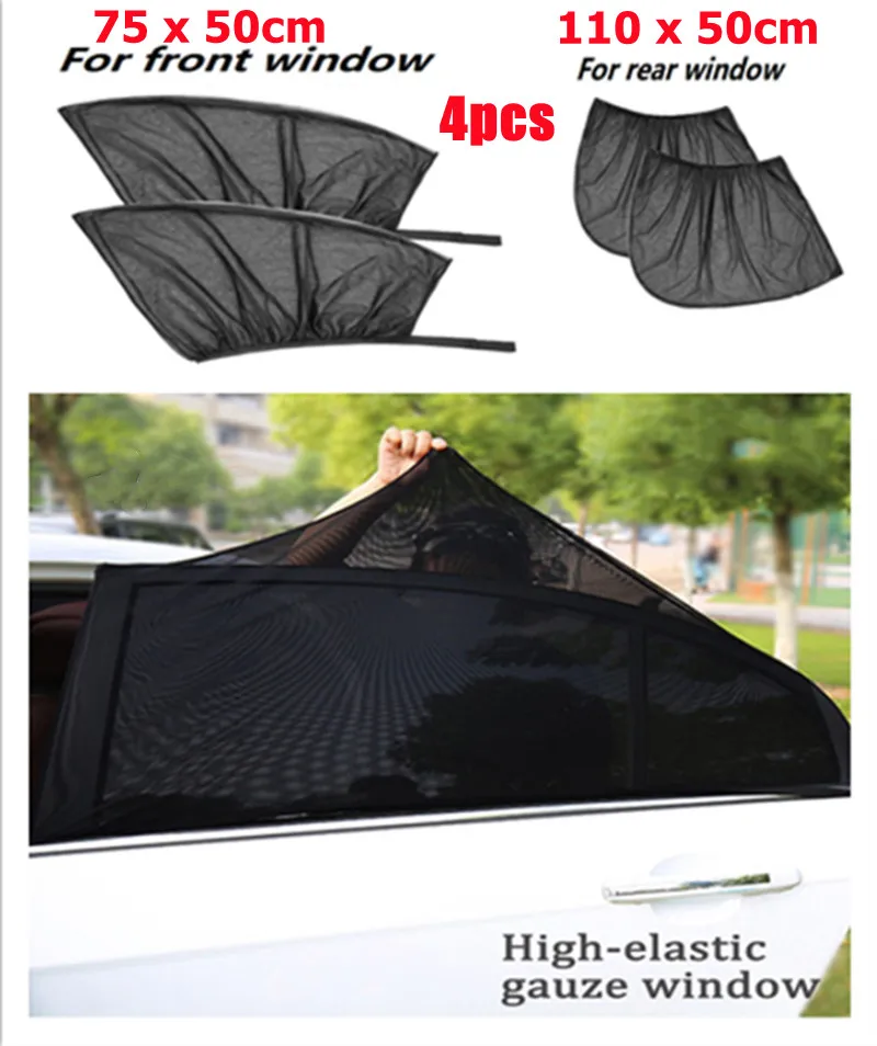 Summer UV Protection Car Front Rear Side Window Sun Shade Anti-mosquito Car Sunshade Net Mesh Curtain Protector Sunshade