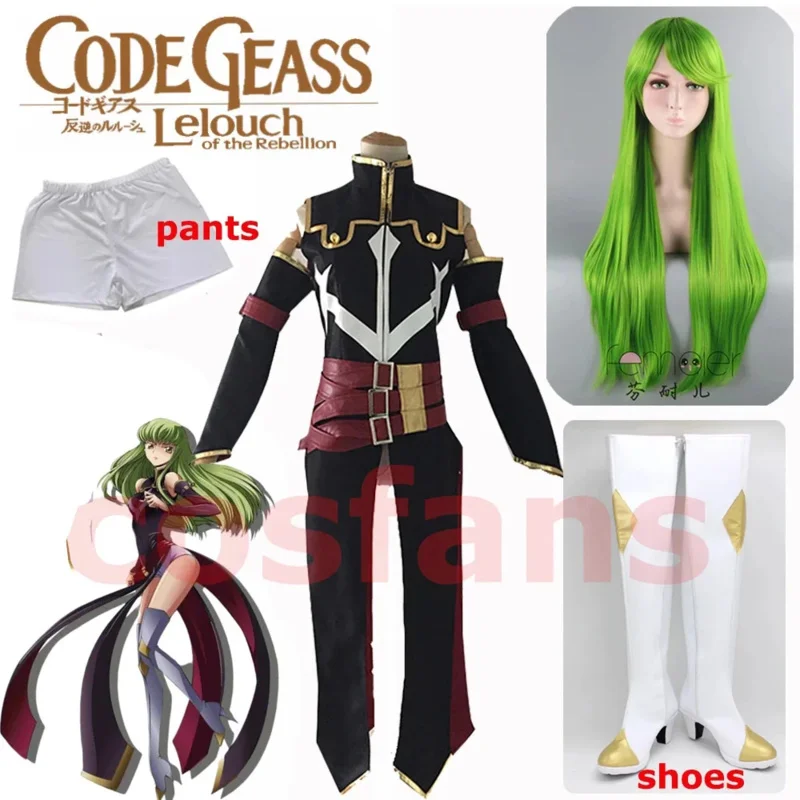 أزياء أنيمي كود Geass Queen CC التأثيرية للهالوين كرنفال الساحرة زي أسود للنساء بدلة معركة الأسهم مجموعة كاملة مصنوعة حسب الطلب