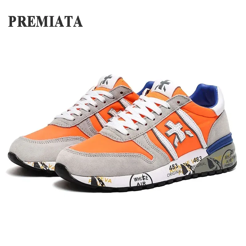 PREMIATA sepatu pria sneaker kasual, sepatu pria, sneaker kasual untuk olahraga luar ruangan, nyaman, anti air, Multi warna, elemen, untuk musim semi dan musim gugur