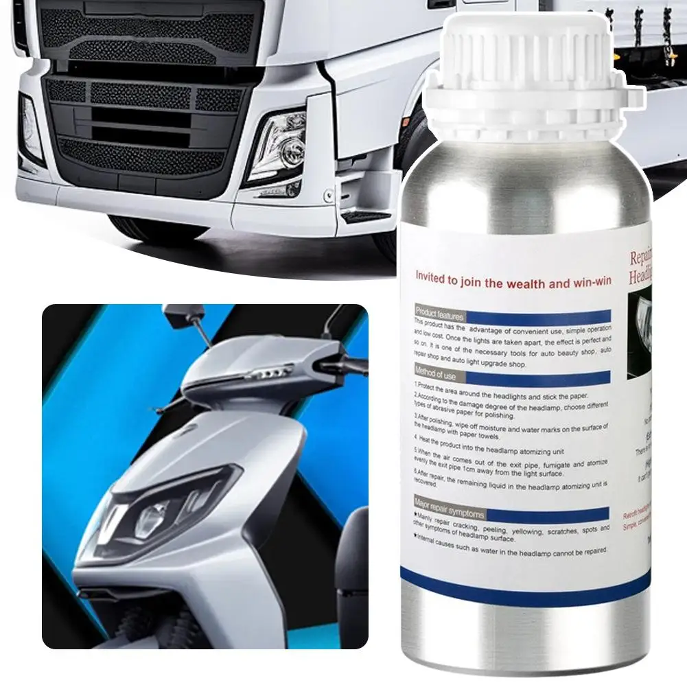 Auto Headlight Restoration Liquid, Car Headlight Scratch Restoring Fluid Repair Polish Cleaner, Restoring Dull Yellow Headlamp - Image 5