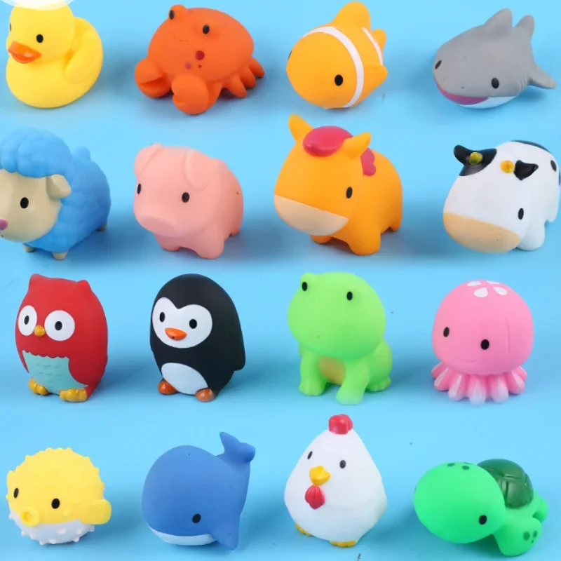 

1pcs Bath Toys for Kids Water Spraying Swimming Pool Toy Animal Colorful Rubber Yellow Ducks Crab Sheep Kids Bath Tub Toy