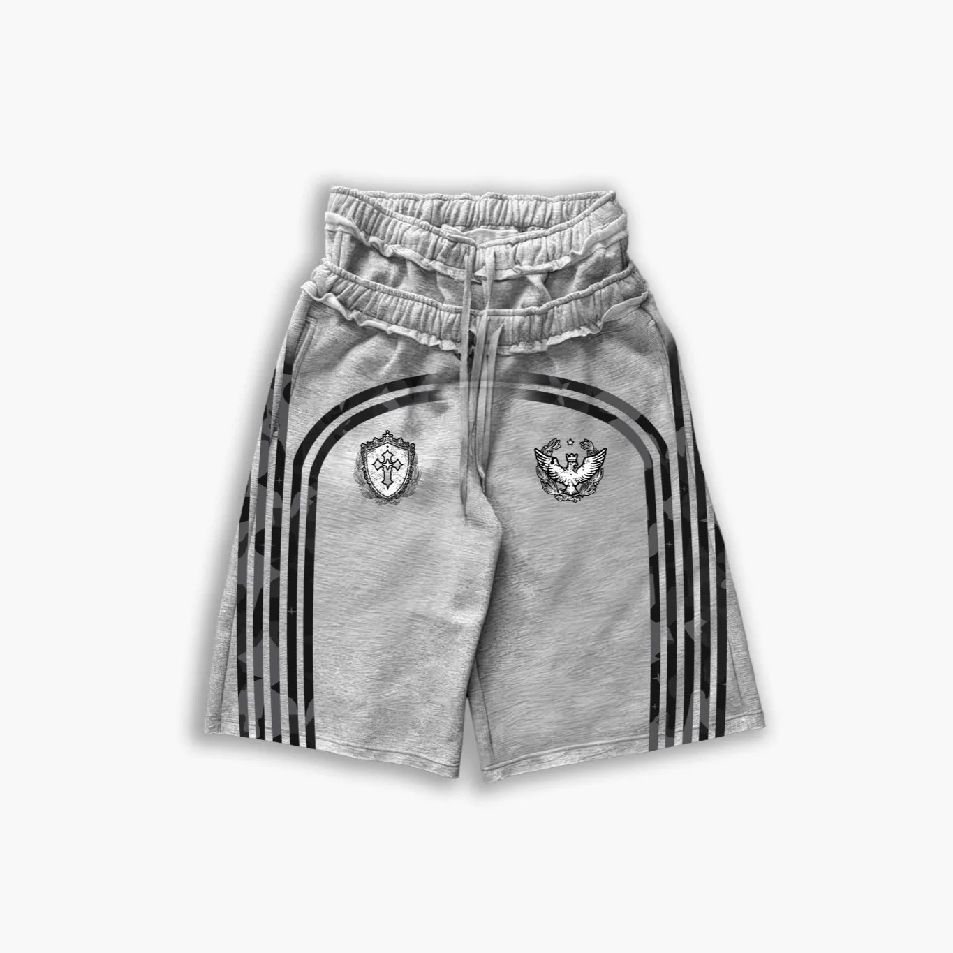 

Американские ретро-шорты Y2K в уличном хип-хоп стиле, летний дизайн, универсальные свободные шорты унисекс с двойным поясом