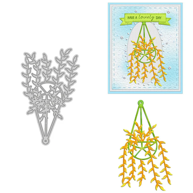 

Gold Chlorophytum Shape Carbon Steel Cutting Dies for Scrapbooking Journal Card Making, Handmade Paper Craft Metal Embossing Die