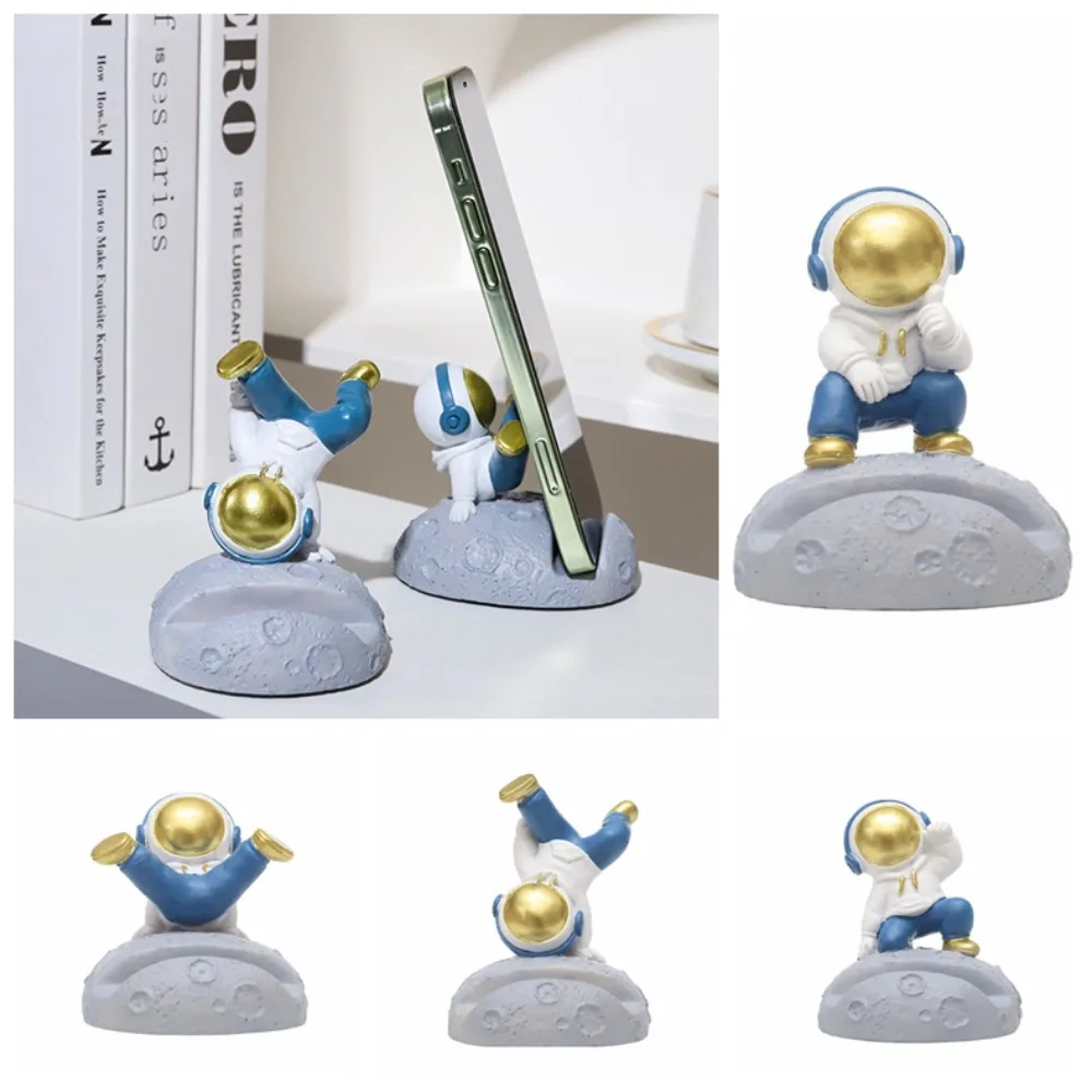 Street Dance Astronaut Mobile Phone Holder Support Figurine Spaceman Phone Bracket Ornaments Universal Creative Phone Stand