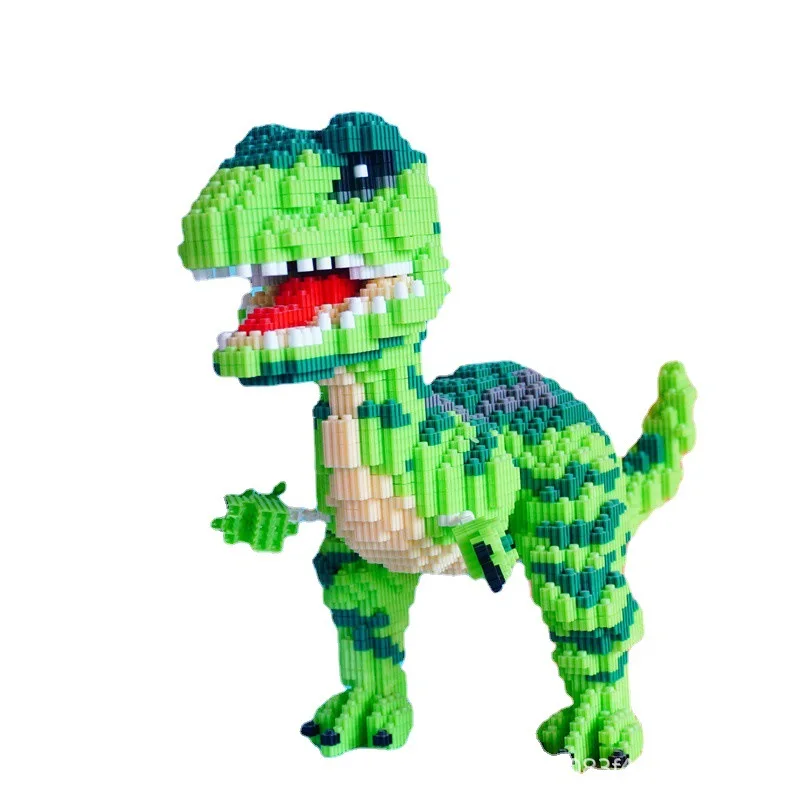 Large dinosaur building blocks small particles 3D three-dimensional jigsaw children\'s toys DIY assembling puzzle game to kids