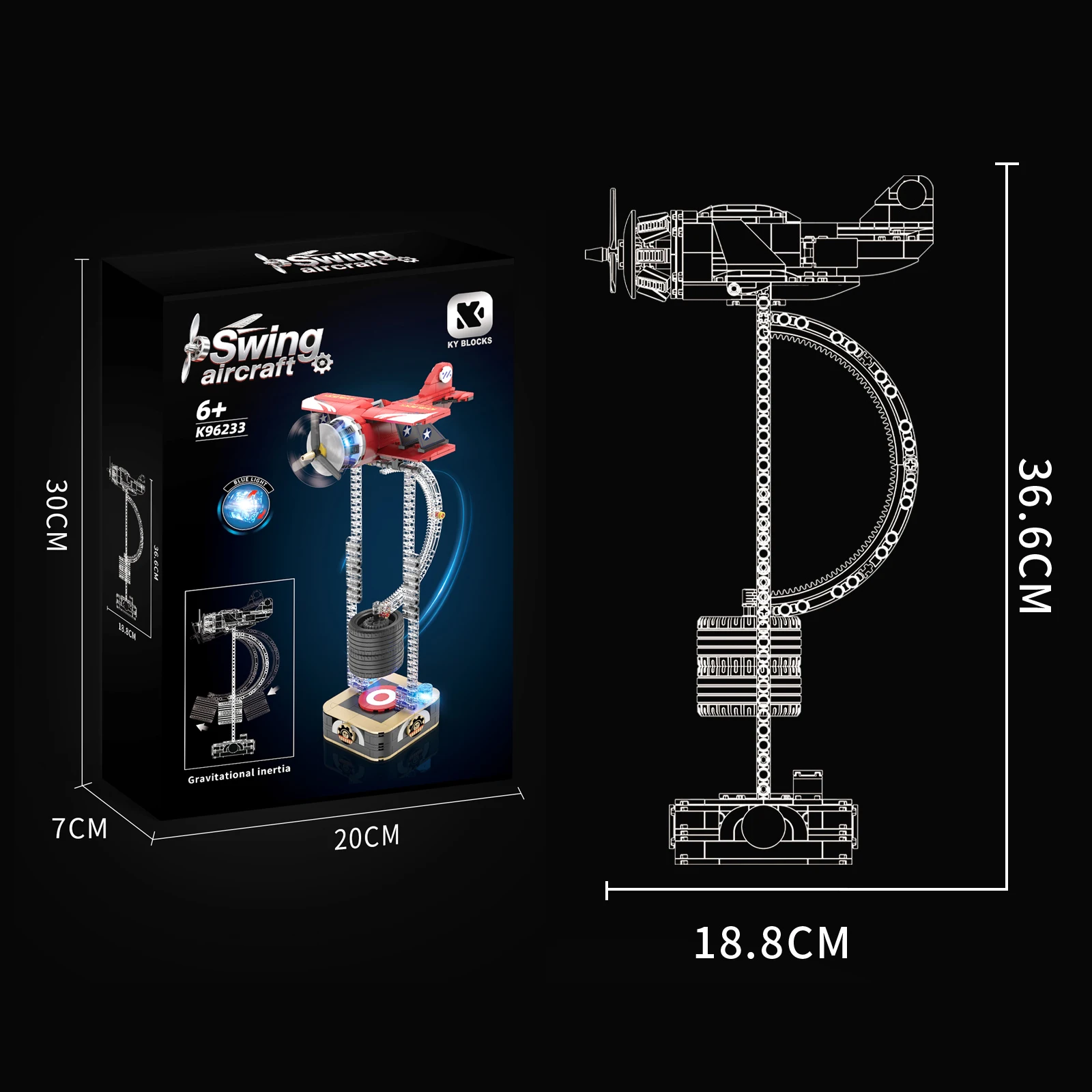 460PCS Gravity Altalena Aerei Modello Spazio Blocchi di Costruzione Giocattolo Antistress con Luce Divertimento Ornamenti Per Il Desktop Giocattoli Regalo di Festa