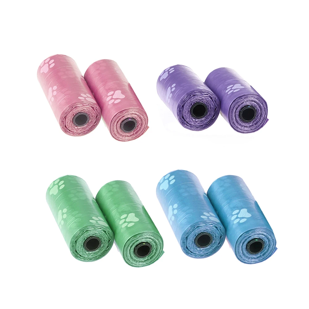 

12 Rolls Colorful Dog Poop Bags Eco Friendly Pet Waste Supplies Easy Opening Disposable Cleaning Accessories Strong Garbage Bags
