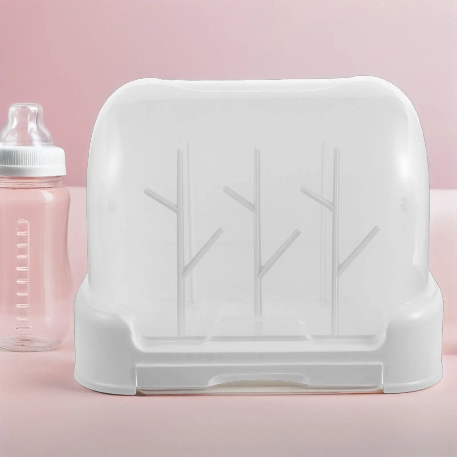 

1Set Dustproof Baby Bottle Dry Rack Compact Space Saver Fast Drying Organizer for Bottles Cups Pacifiers Infant