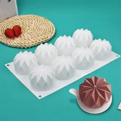 8 Holes Diamond Texture Ball Silicone Cake Molds Kitchen Bakeware Frozen Mousse Baking Tools Handmade Soap Mould Candle Mold