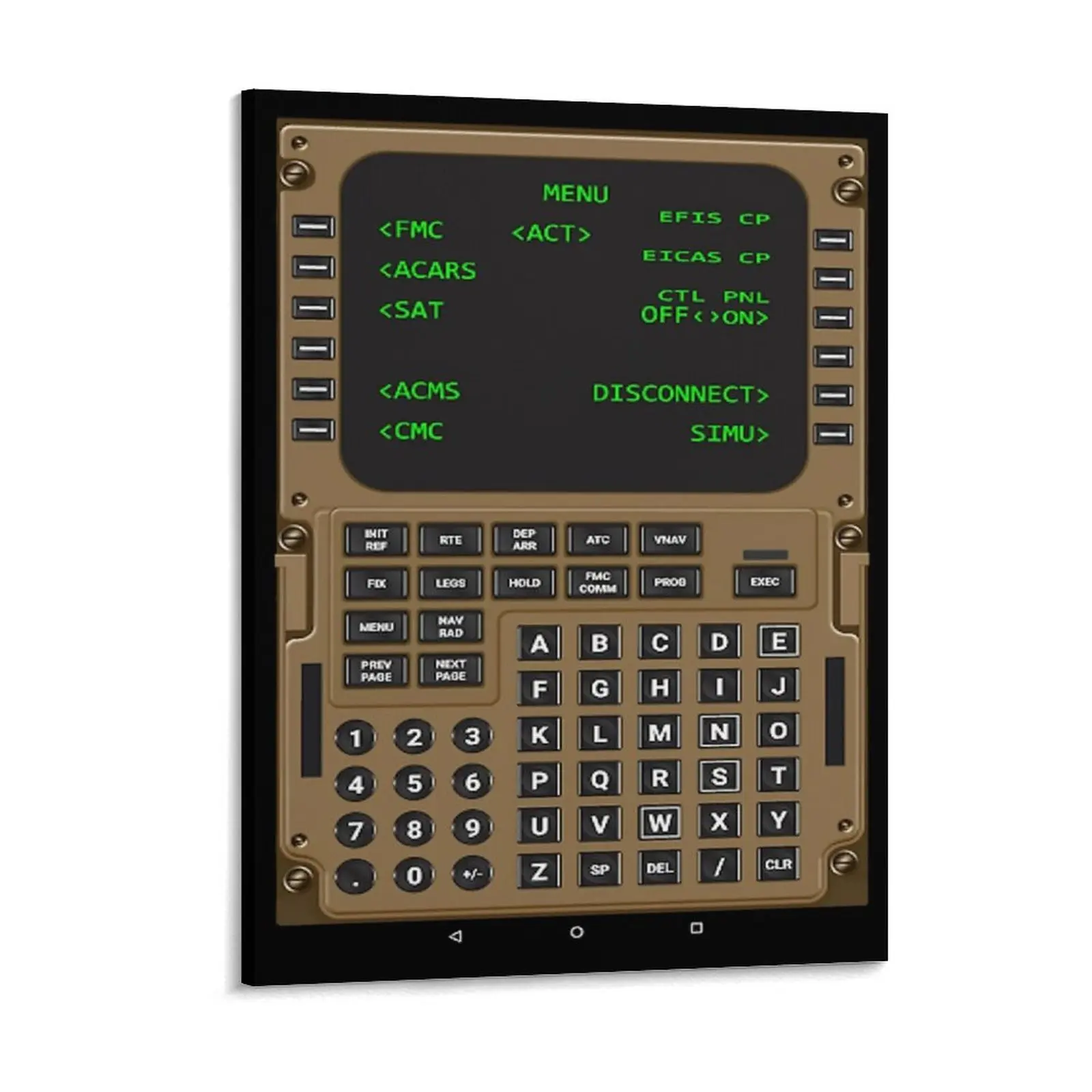 

Boeing 747 400 Flight Management Computer Canvas Painting Pub Cinema Living Room Painting Customized Framed Wall Paintings