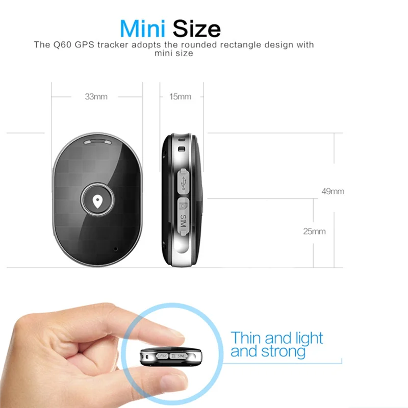 A42T-Rastreador localizador GPS impermeable WIFI MINI rastreador impermeable