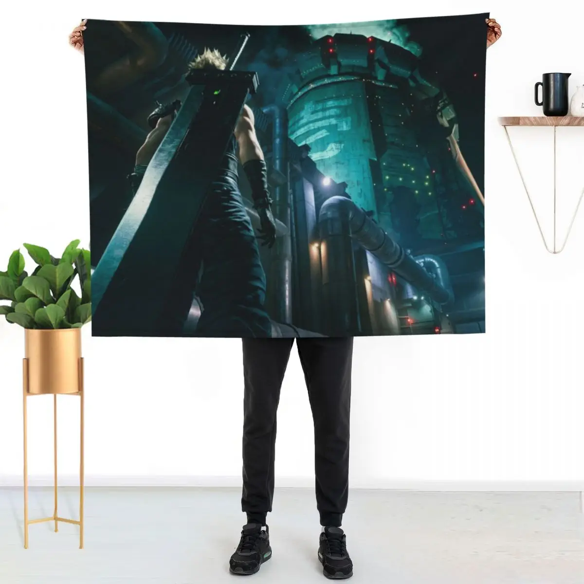 Cloud Strife - Mako Reactor 1 [Remake] Throw Blanket Flannel Sofa Nap Sofa Throw Sleeping Bag Plush Blankets