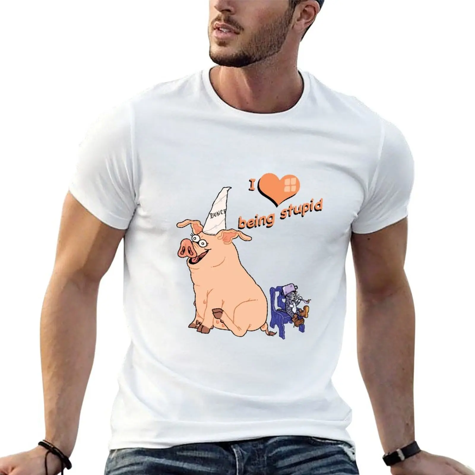 I hart being stupid T-Shirt man t shirt graphic t shirts for man graphic funny cotton t shirt man T-shirt