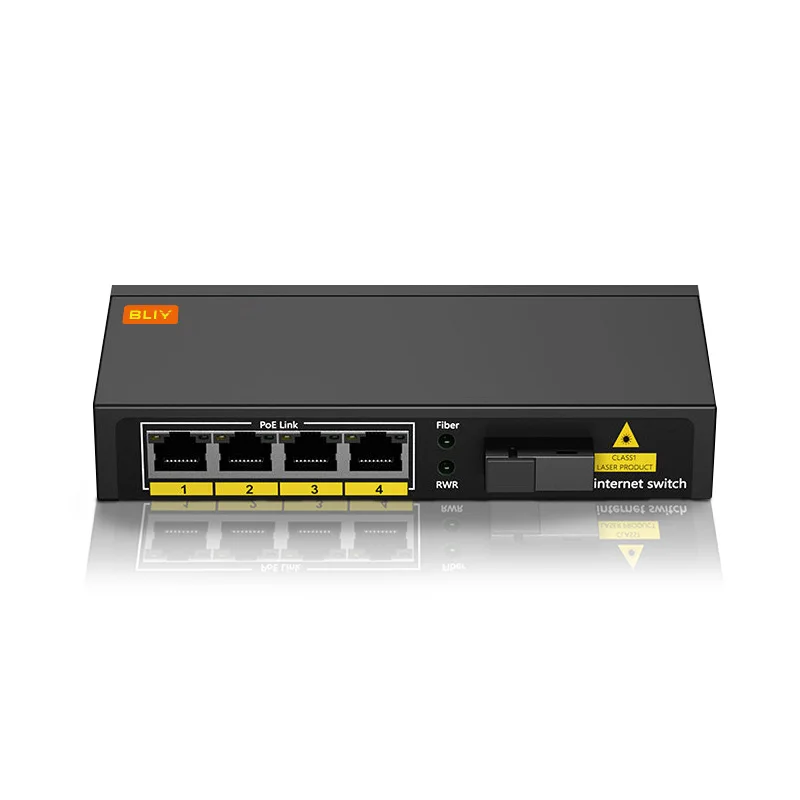 10-100mbps-ファイバーpoeスイッチ-1-sc光ポート-4-poe-rj45ポート