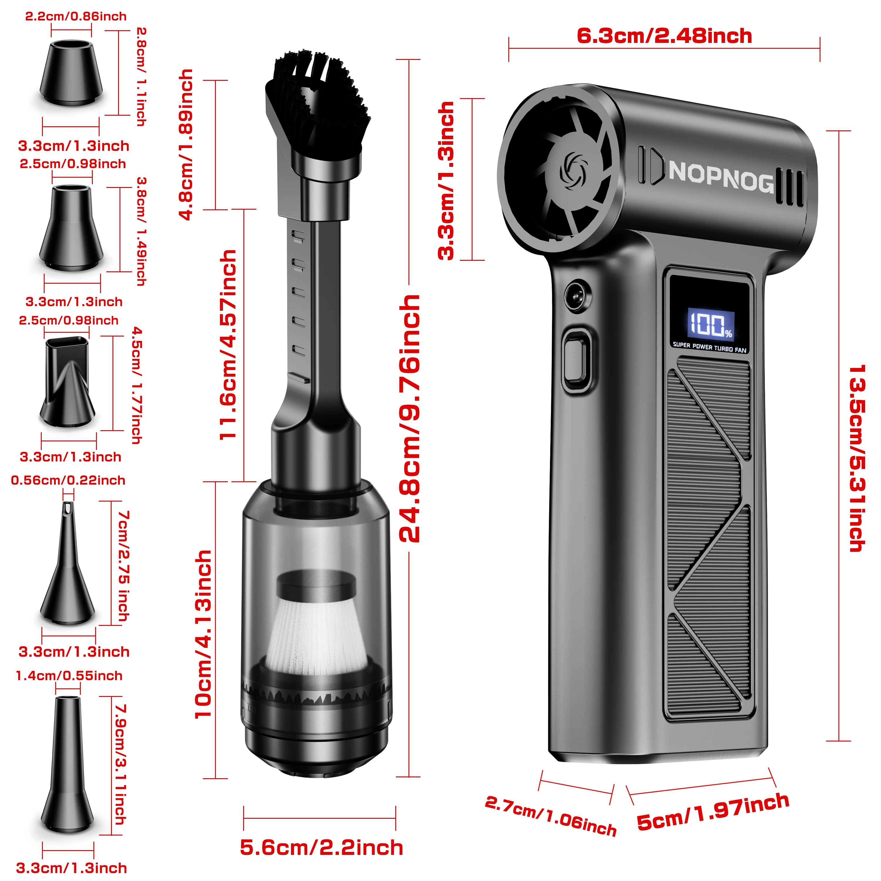 Auto-Staubsauger Leistungsstarker Luftgebläse-Turboventilator Reinigungswerkzeuge Elektrischer Luftstaubentferner Auto-Zubehör Staubsammler für Zuhause, Outdoor, Camping, LKW, Wohnmobil, universell einsetzbar – Detail 11
