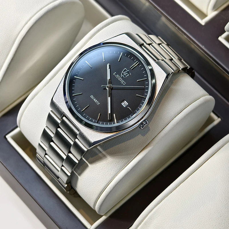 

LIEBIG простые деловые водонепроницаемые наручные часы мужские модные часы из нержавеющей стали роскошные кварцевые часы для мужчин женщин Reloj Hombre