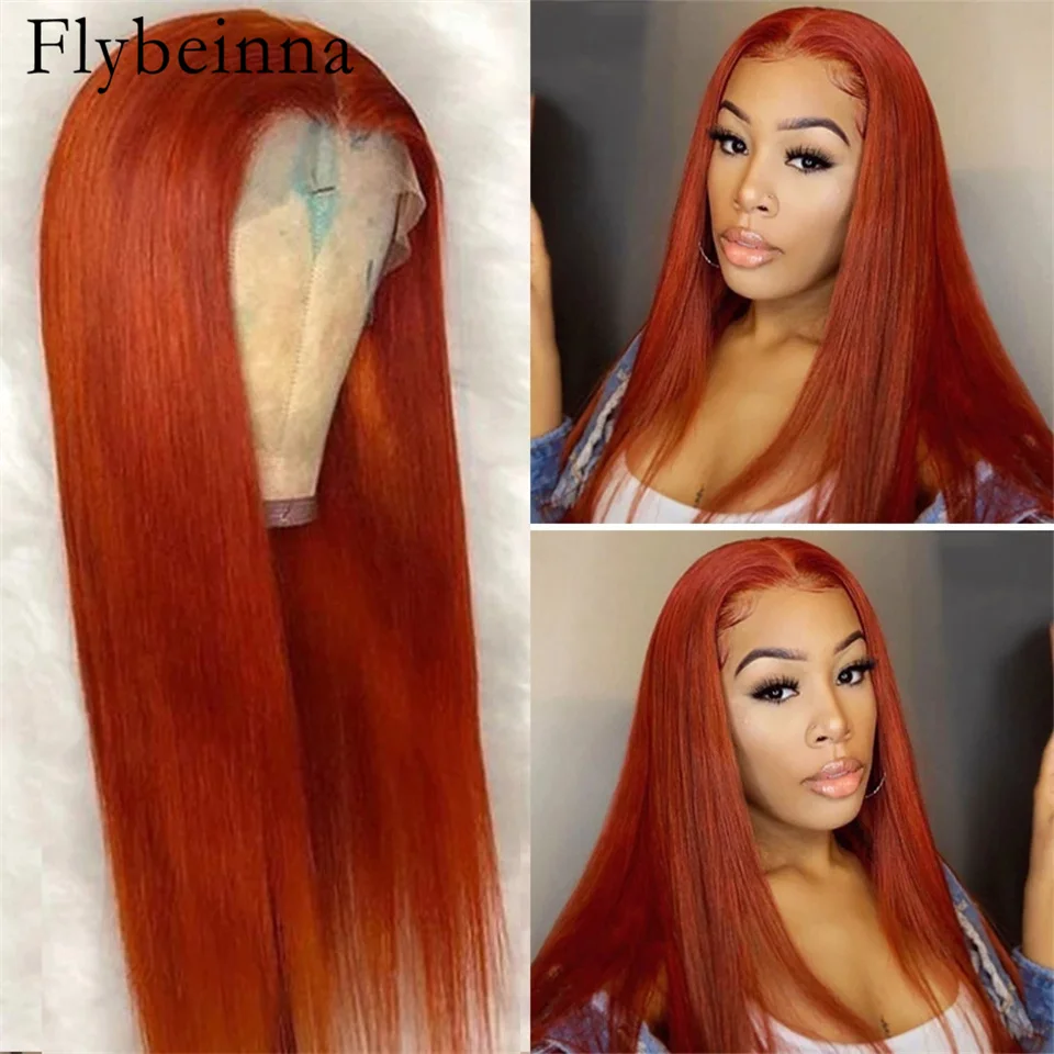 

Transparent Lace Human Hair Wig 13x6 Orange Ginger Lace Front Wigs Human Hair For Women 13x4 Glueless Straight Lace Frontal Wig