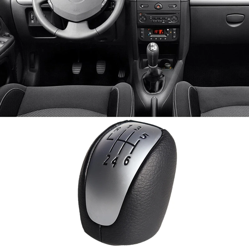 6 Speed Car Gear Shift Knob PU Leather Lever Shifter Hand Ball For Renault/Laguna Mk3 2007-2014