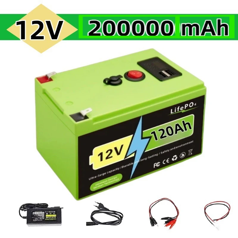 LiFePO4 12V 150Ah 180Ah 200Ah Home Energy Storage Off-grid System for RVs Solar Power Generation System Ships