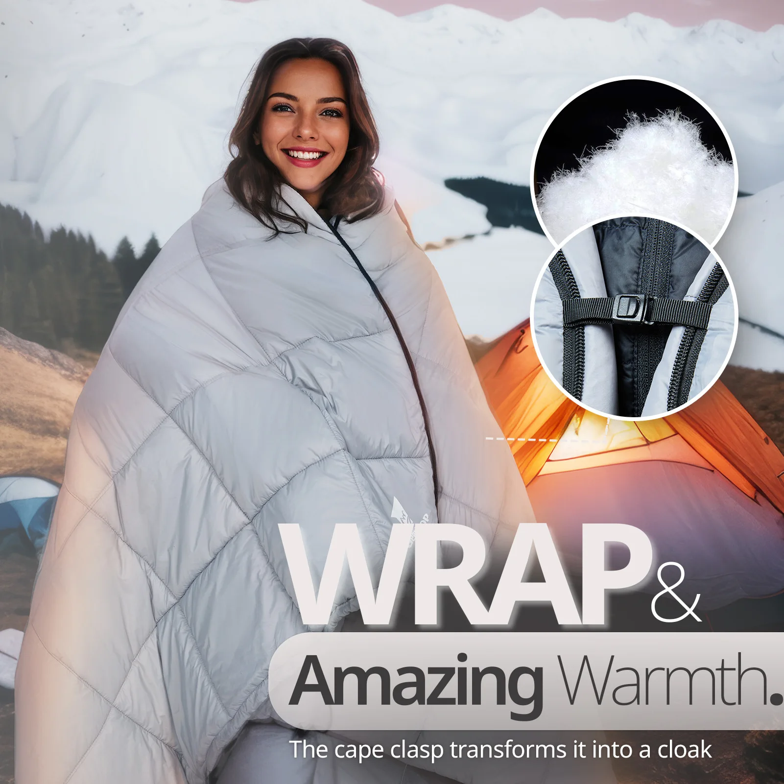 Adult Camping Down Sleeping Bag Blanket 210x140cm, Winter Camping Travel Household Ultra Light Warm Blanket,L353