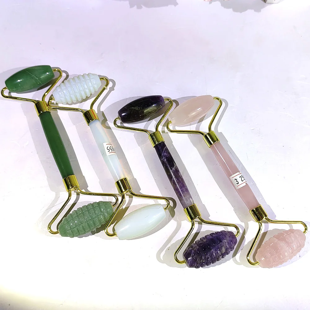 2024 Natural Crystal Massage Wand  Demagnetized Stone Polished Room Decoration Souvenirs Gift Healing Gemstone With Gears