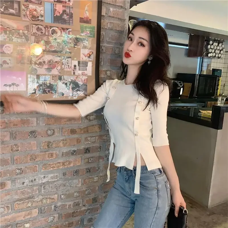 Pullovers Women Solid Daily Simple Leisure Vintage All-match Graceful Charming Creativity Korean Style Ladies Basics Delicate