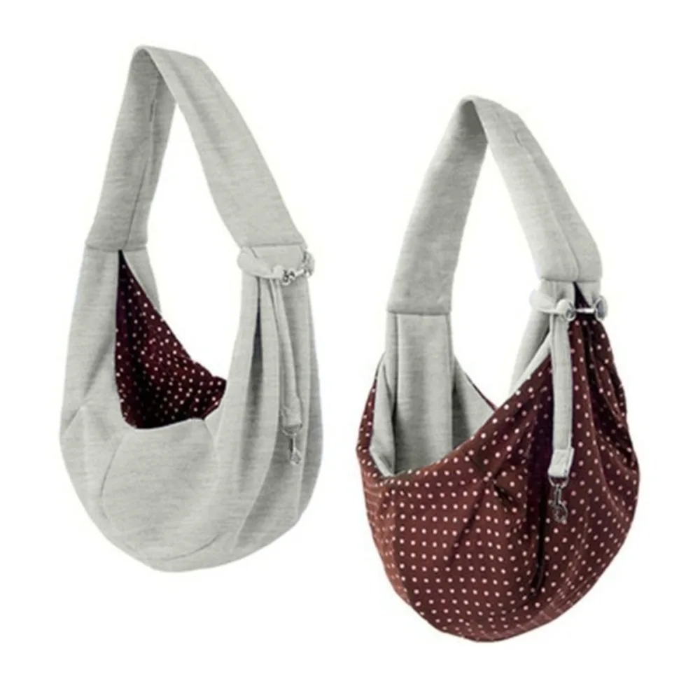 

Durable Breathable Pet Shoulder Bag Wide Straps with Lock Ring Cat Crossbody Bag Comfortable Sling Dog Carrier Pouch For Travel