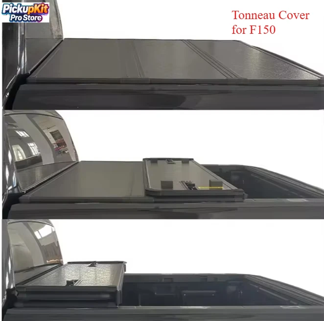 

Custom Tri Fold Tonneau Cover for F150 2015-2020 5.5 ft Truck Bed Retractable and Waterproof Manual Locking Function