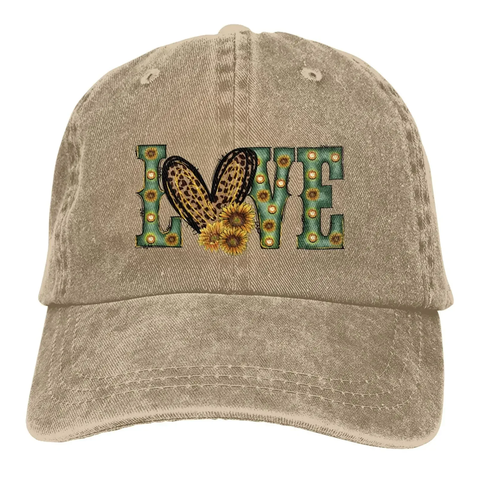 

Sunflower Love Baseball Cap for Men Women Trucker Denim Hat Washed Cotton Fashion Cap Unisex Adjustable Sports Outdoor