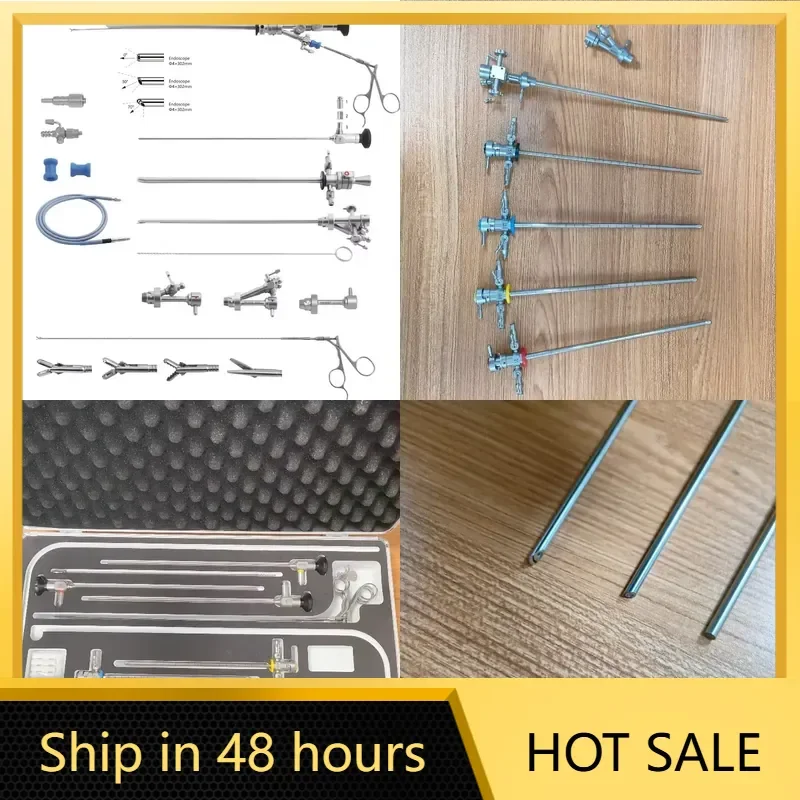 Urology Instruments Rigid Cystoscope 4mm 30 Degree Set with Bridge Double Sheath and Obturator