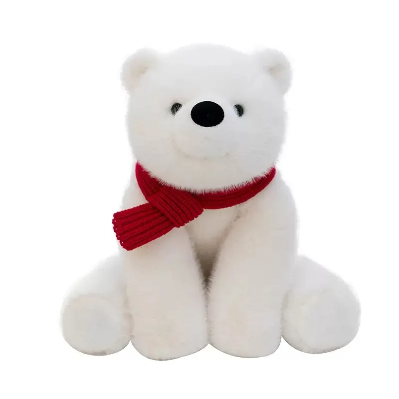 

40cm Kawaii Polar Bear Plush Toy Soft Plushies Stuffed Animal Scarf Polar Bear Doll Room Decoration Kids Birthday Gift Kids Toys