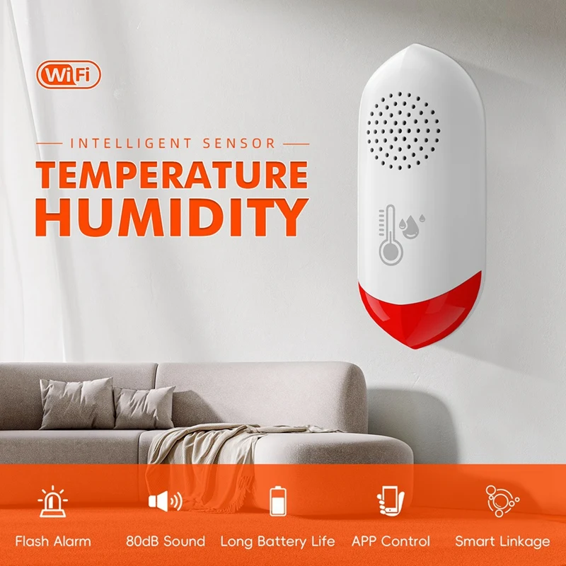 M05K WIFI Temperature And Humidity Sensor Furnishing Temperature And Humidity Detector Intelligent Temperature Humidity Alarm