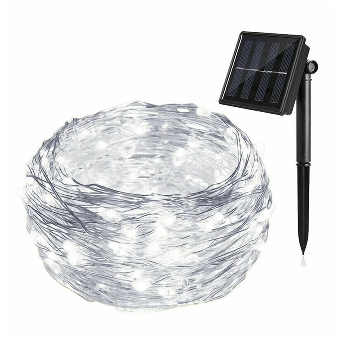 A72P 2X Solar Powered Lights 100 LED String Fairy Lights for Outdoor Christmas Lighting Courtyard Street 10m White