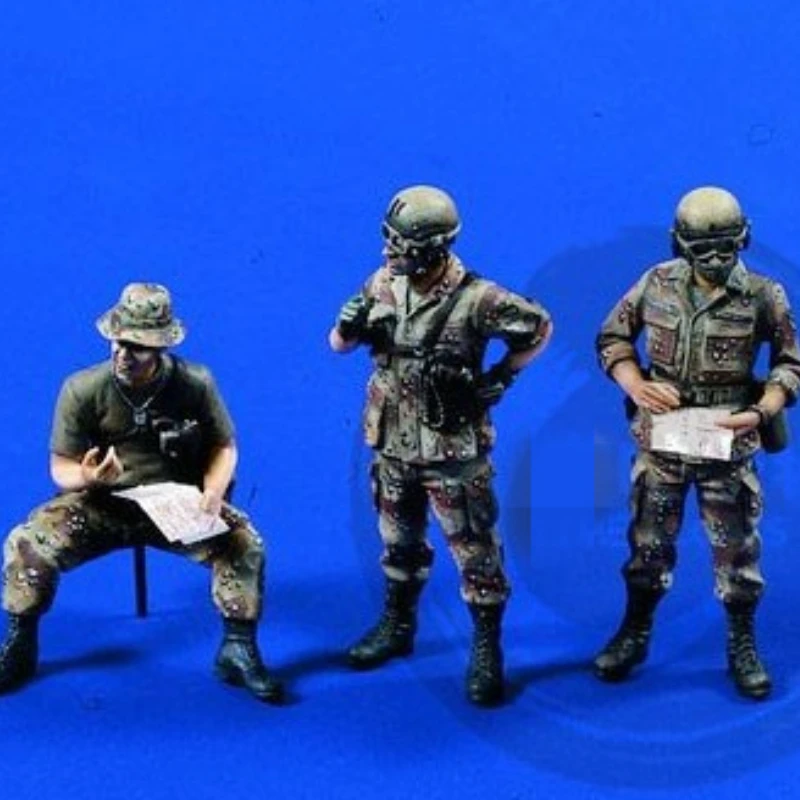 Harzfiguren-Modellbausätze im Maßstab 1:35 Hobpy Miniatur-Diorama-Spielzeug American Tank Crew 3 Personen, unmontiert und unbemalt