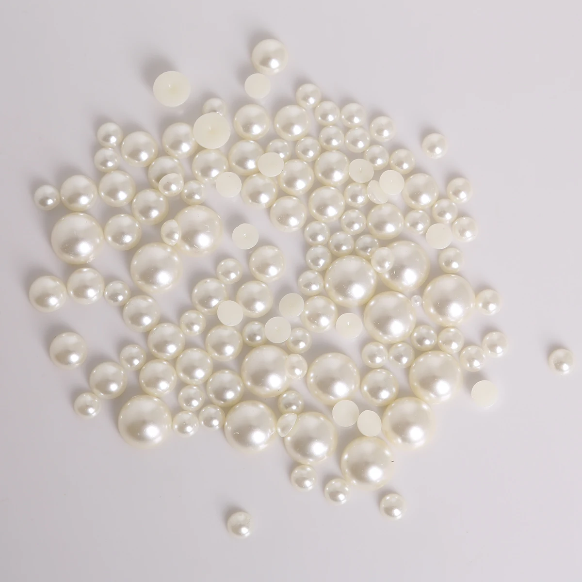 White Ivory Imitation Pearls Half Round Flat back Pearls Craft Resin Scrapbook Bead DIY Jewelry Findings 50-1000Pcs ABS