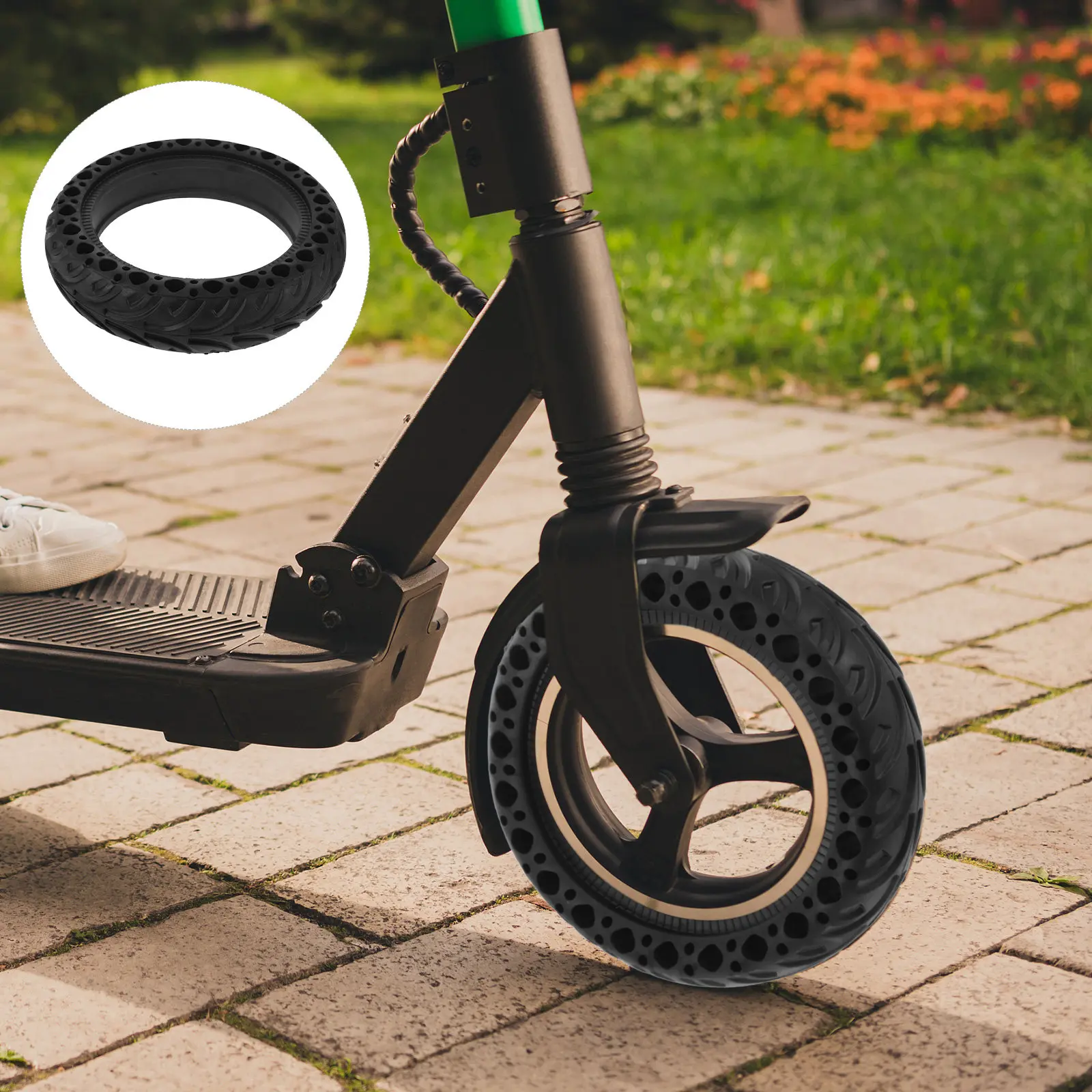 

Solid Tires 8 Inches Electric Scooter Solid Tire Replacement Rubber Wear-Resistant Anti-Slip Tire for M365 Scooter Wheels