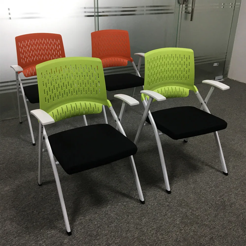 

Conference Room Training Chair With Writing Board Foldable Conference Chair Office Back