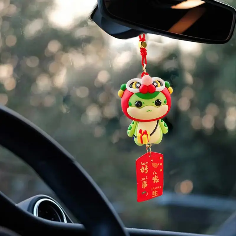 Rearview Ornament Auto Interior Snake Year Pendant Mascot Car Rearview Hangable Accessories 2025 Year Of The Snake Festive