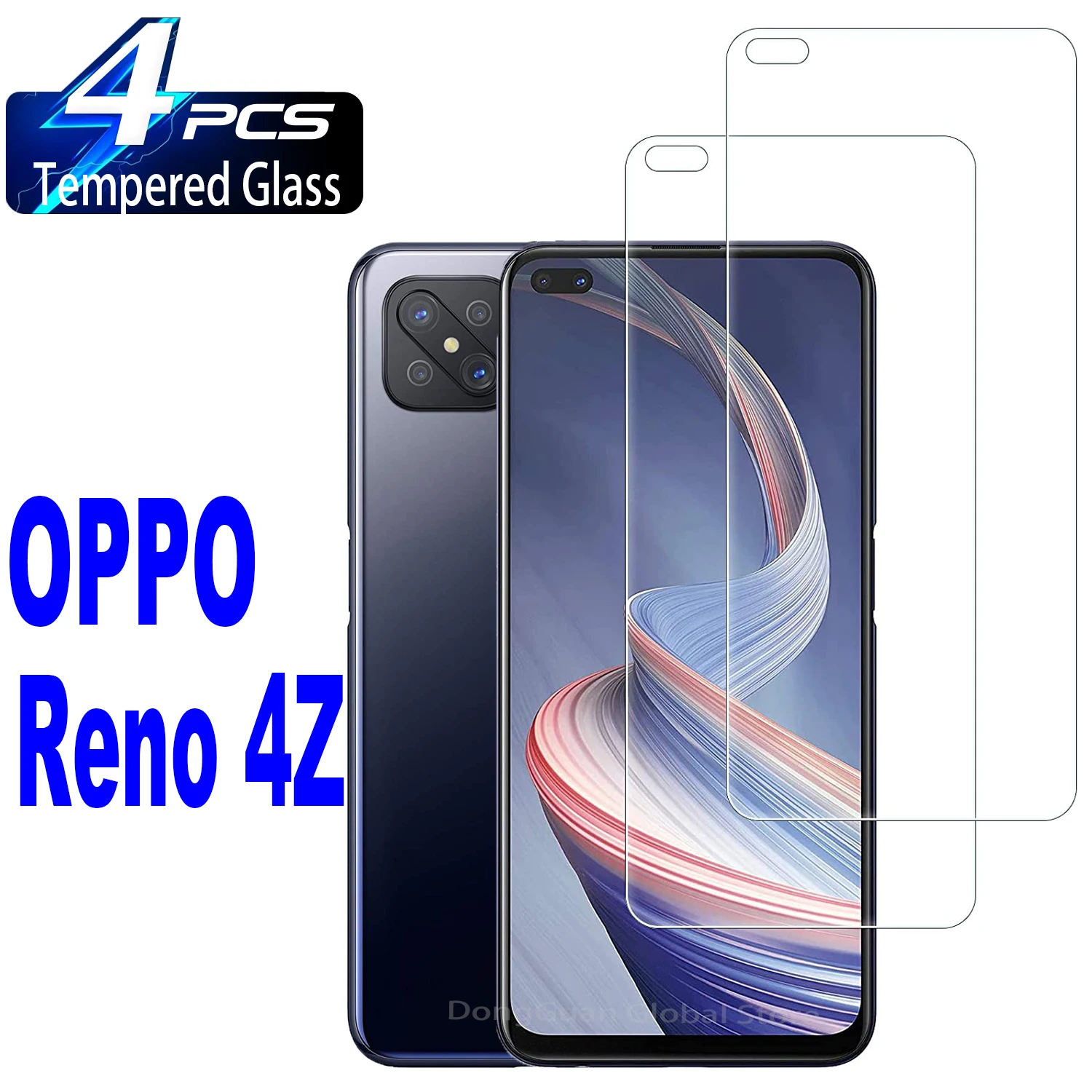 2/4Pcs Tempered Glass For Oppo Reno4 Z 5G Screen Protector Glass Film