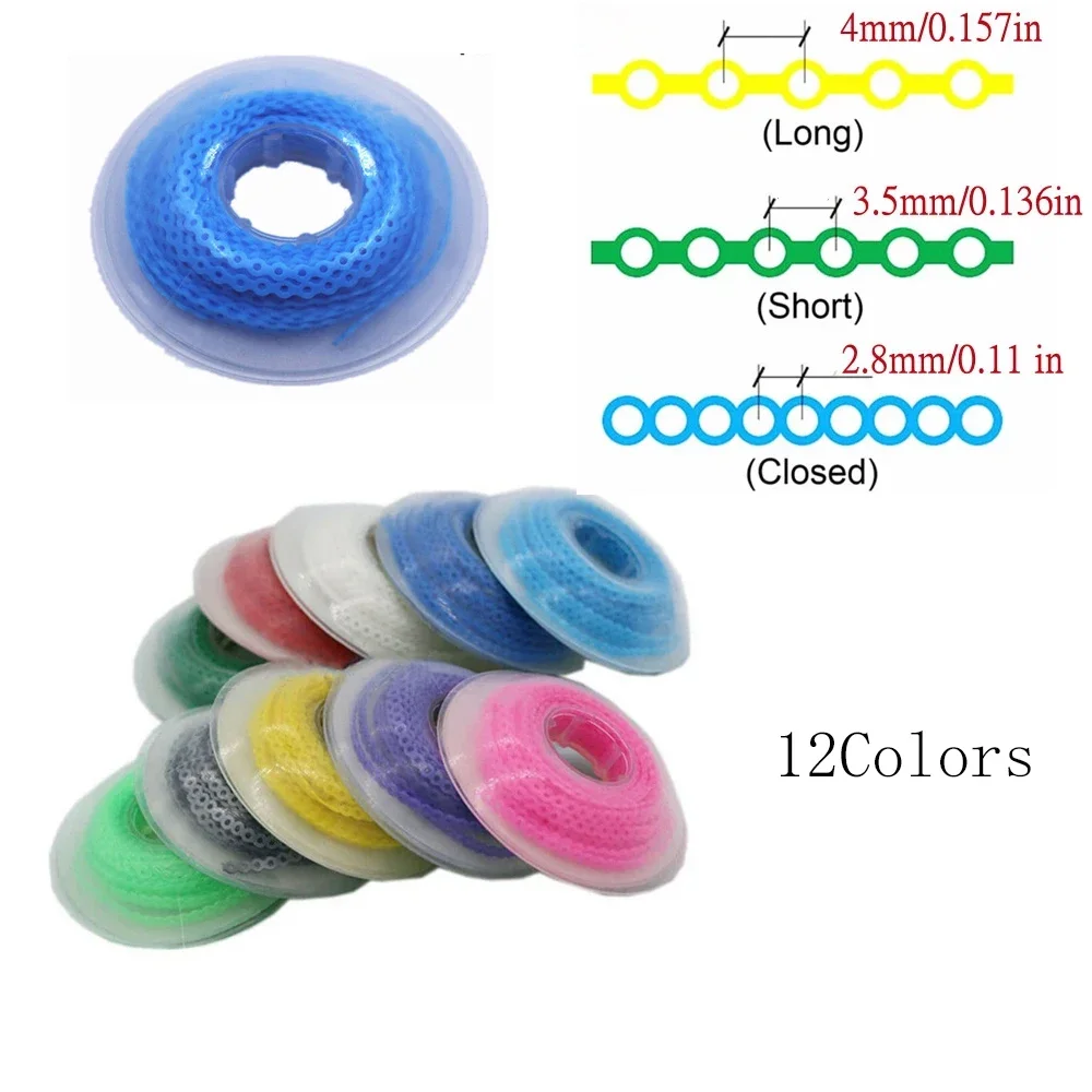 

1PC 4.57M Orthodontic Elastic Ultra Power Chain Rubber Band Tie High Strength Long/Short/Continuous