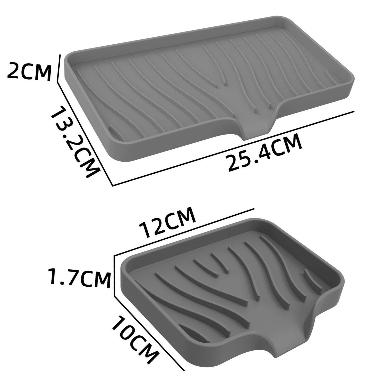 Silicone Soap Tray Self-Draining Soap Pad Multifunctional No-Punch Sink Tray Storage Rack for Bathroom and Kitchen Supplies